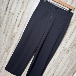 Halara High Waisted Button Pocket Straight Leg Casual Pants Womens Large NEW